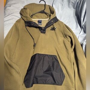 Nike Olive and Black Hooded Jacket